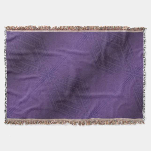 Acceptance | Violet Eclectic Boho Pattern Throw Blanket (Front)