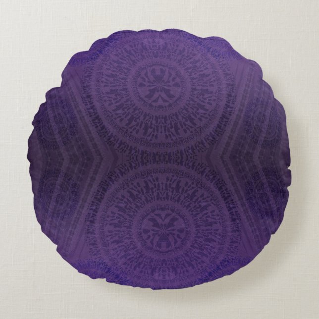 Acceptance | Violet Meditation Medallions Round Cushion (Front)