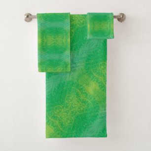 Acceptance Yellow Green Blue Boho Medallions Bath Towel Set