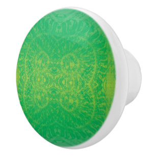 Acceptance   Yellow Green Blue Boho Medallions Ceramic Knob