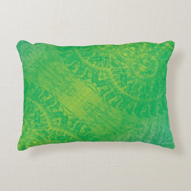 Acceptance | Yellow Green Blue Boho Medallions Decorative Cushion (Front)