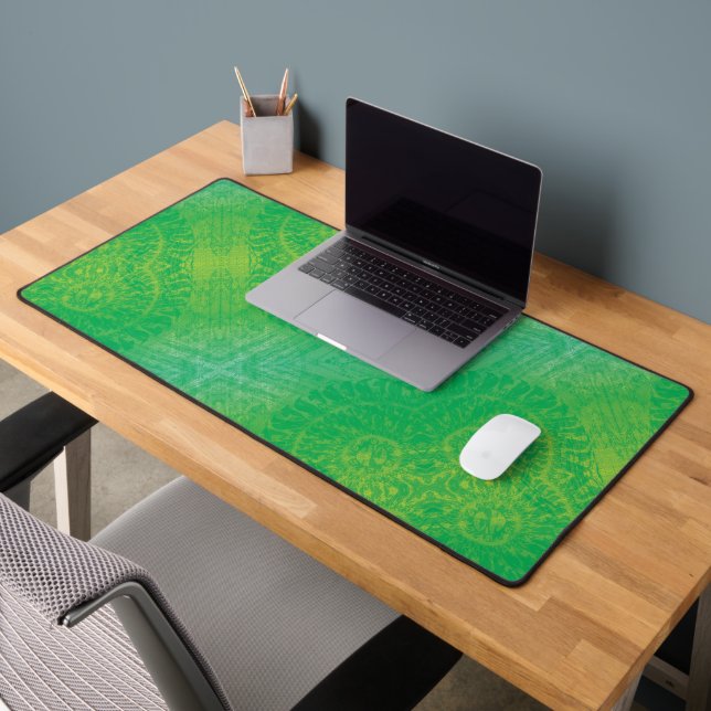 Acceptance | Yellow Green Blue Boho Medallions Desk Mat (Office 2)