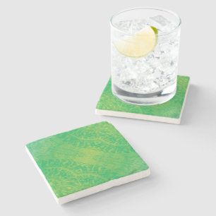 Acceptance   Yellow Green Blue Boho Medallions Stone Coaster