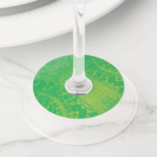 Acceptance   Yellow Green Blue Boho Medallions Wine Glass Tag