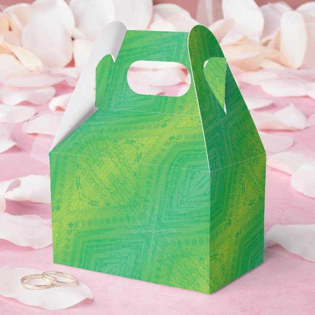 Acceptance | Yellow Green Blue Shibori Pattern Favour Box (Wedding)