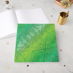 Acceptance   Yellow Green Blue Shibori Pattern Guest Book