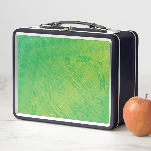 Acceptance | Yellow Green Blue Shibori Pattern Metal Lunch Box (In Situ)