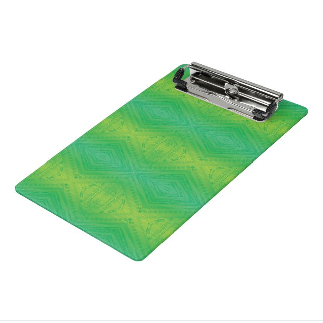 Acceptance | Yellow Green Blue Shibori Pattern Mini Clipboard (Angled3)