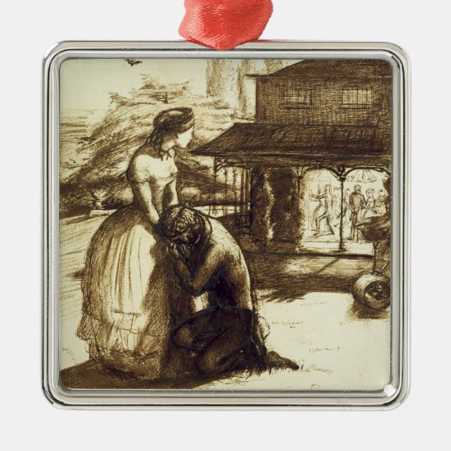 Accepted, 1853 (pen & brown ink on paper) metal tree decoration (Front)