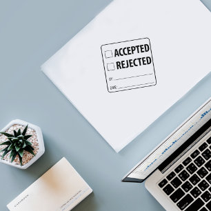 Accepted / Rejected, Two in One  Rubber Stamp