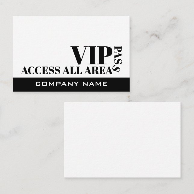 Access All Areas Design, VIP Cards (Front/Back)
