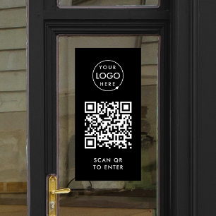 Access Control Door Lock QR Code Black Logo