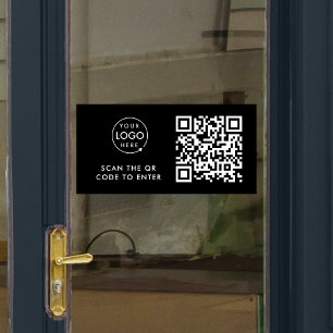 Access Control QR Code Black Business Logo
