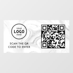 Access Control QR Code Business Logo Entry Blue