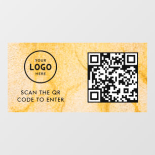 Access Control QR Code Business Logo Entry Blue