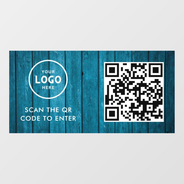 Access Control | QR Code Business Logo Entry Blue  (Sheet)