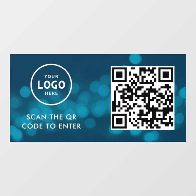 Access Control | QR Code Business Logo Entry Blue (Sheet)