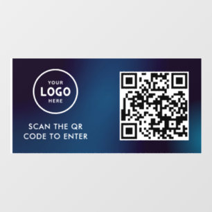 Access Control   QR Code Business Logo Entry Blue 