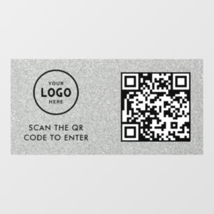 Access Control QR Code Business Logo Entry Blue