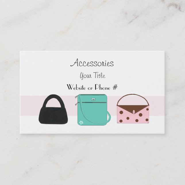 Accessories Designer Handbags Business Card (Front)