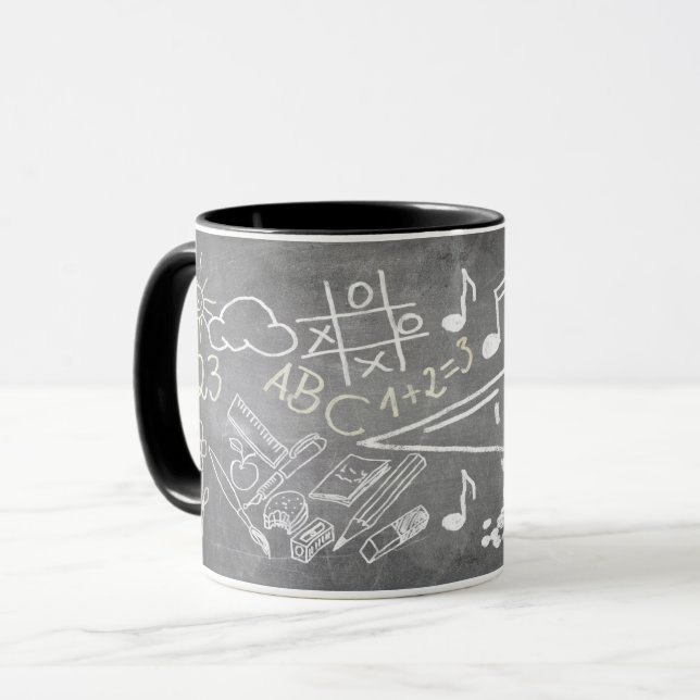 Accessories for enrolment in chalkboard style mug (Front Left)