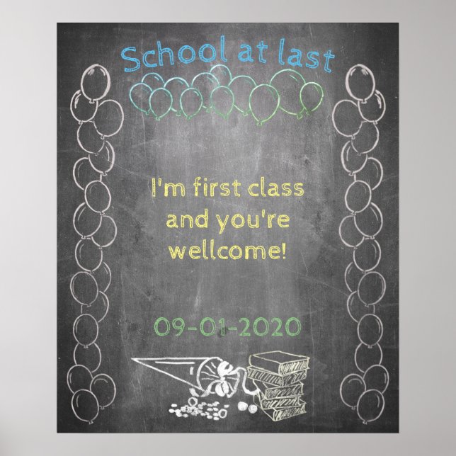 Accessories for enrolment in chalkboard style poster (Front)