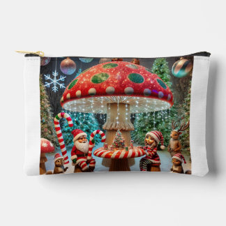 Accessory Pouch: Christmas Mushroom Design Accessory Pouch