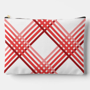 Accessory Pouch - Red Stripes Crossed Diagonally