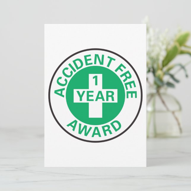 Accident Free Award Invitation (Standing Front)