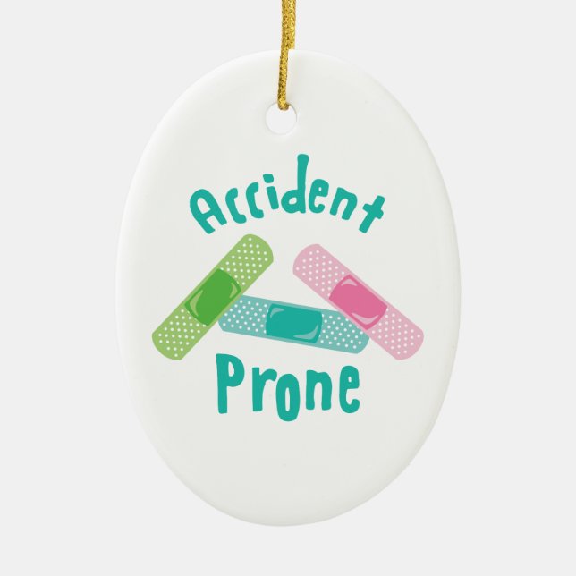 Accident Prone Ceramic Tree Decoration (Front)