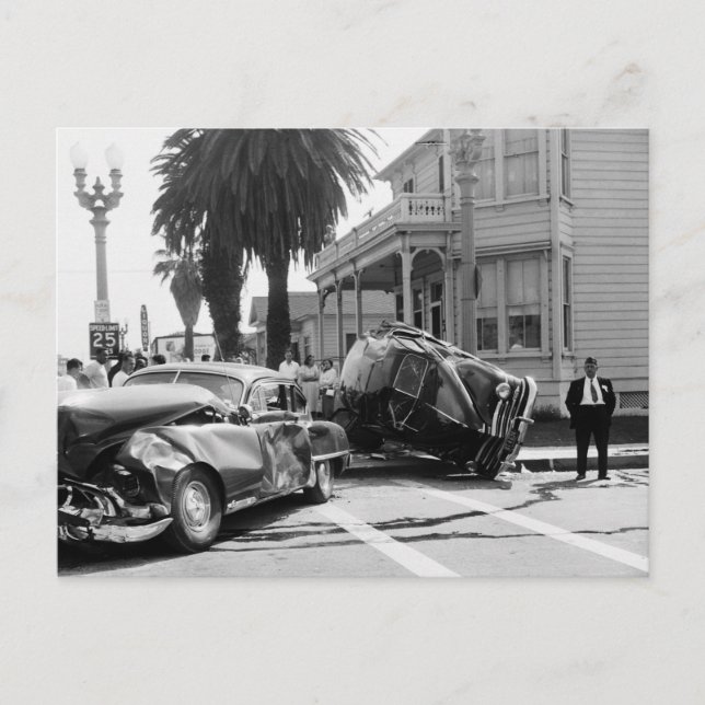 Accident, Santa Monica, 1951 Vintage Postcard (Front)
