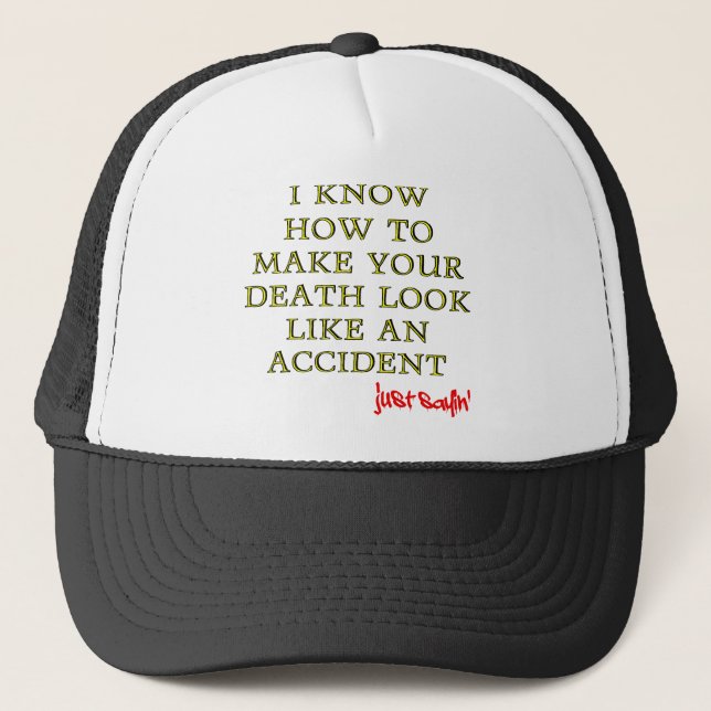Accidental Death Funny Ball Cap Hat (Front)