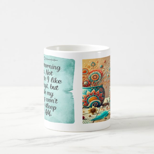 Accidental Morning Person Boho Floral Classic  Mug (Center)