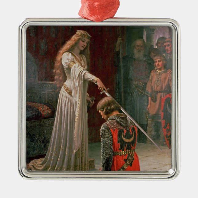 Accolade (by Edmond Blair Leighton) Metal Tree Decoration (Front)
