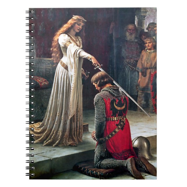 Accolade by Edmund Blair Leighton Spiral Notebook (Front)