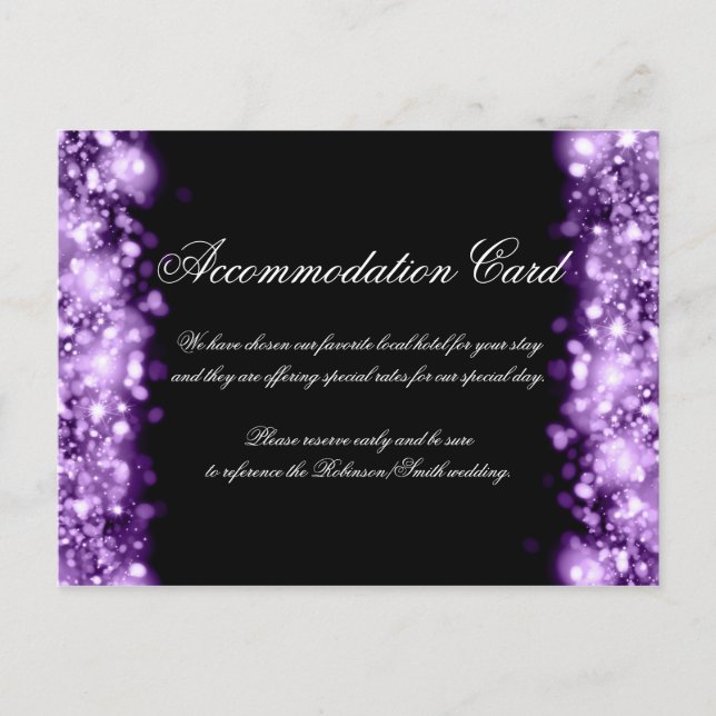 Accommodation Sparkling Lights Purple Postcard (Front)