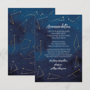 Accommodation Wedding Star Signs Navy Cards