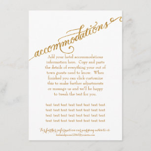 Accommodations Script Forever in Love Gold Glitter Enclosure Card
