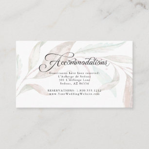 Accommodations    Sheer Watercolor Wispy Foliage Business Card
