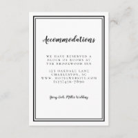 Accommodations Simple Black & White Wedding Chic