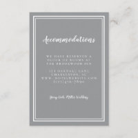Accommodations Simple Grey Modern Wedding Guest