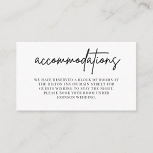 Accommodations Wedding Invitation Insert Card