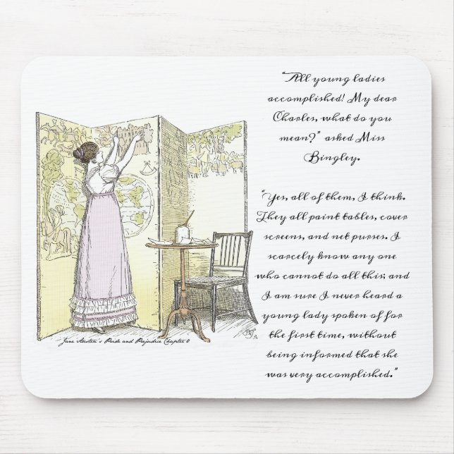 Accomplished Ladies, Jane Austen Pride & Prejudice Mouse Pad (Front)