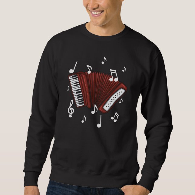 Accordeon Music Note Design for Music Accordionist Sweatshirt (Front)