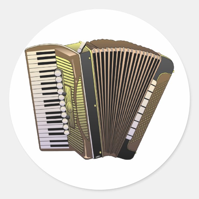 Accordian Classic Round Sticker (Front)