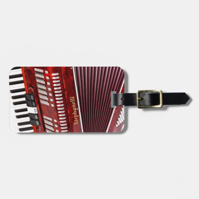 ACCORDIAN MUSICAL INSTRUMENT LUGGAGE TAG (Front Horizontal)