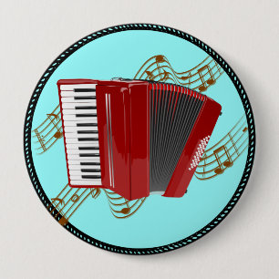 Accordion 10 Cm Round Badge