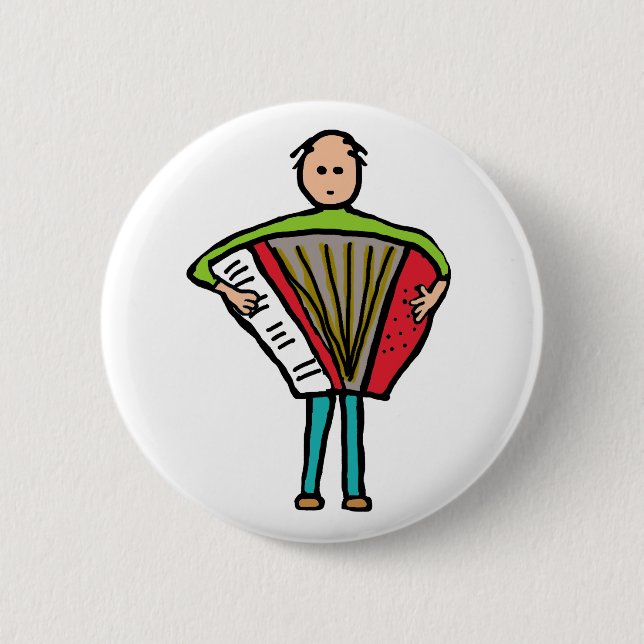 Accordion 6 Cm Round Badge (Front)