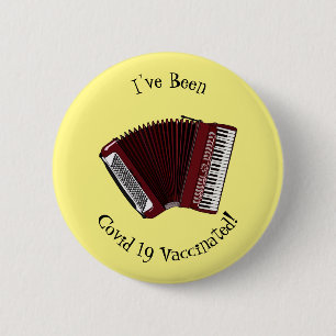 Accordion cartoon illustration 6 cm round badge