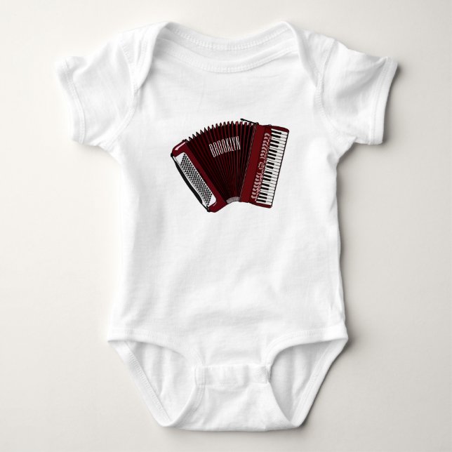 Accordion cartoon illustration baby bodysuit (Front)